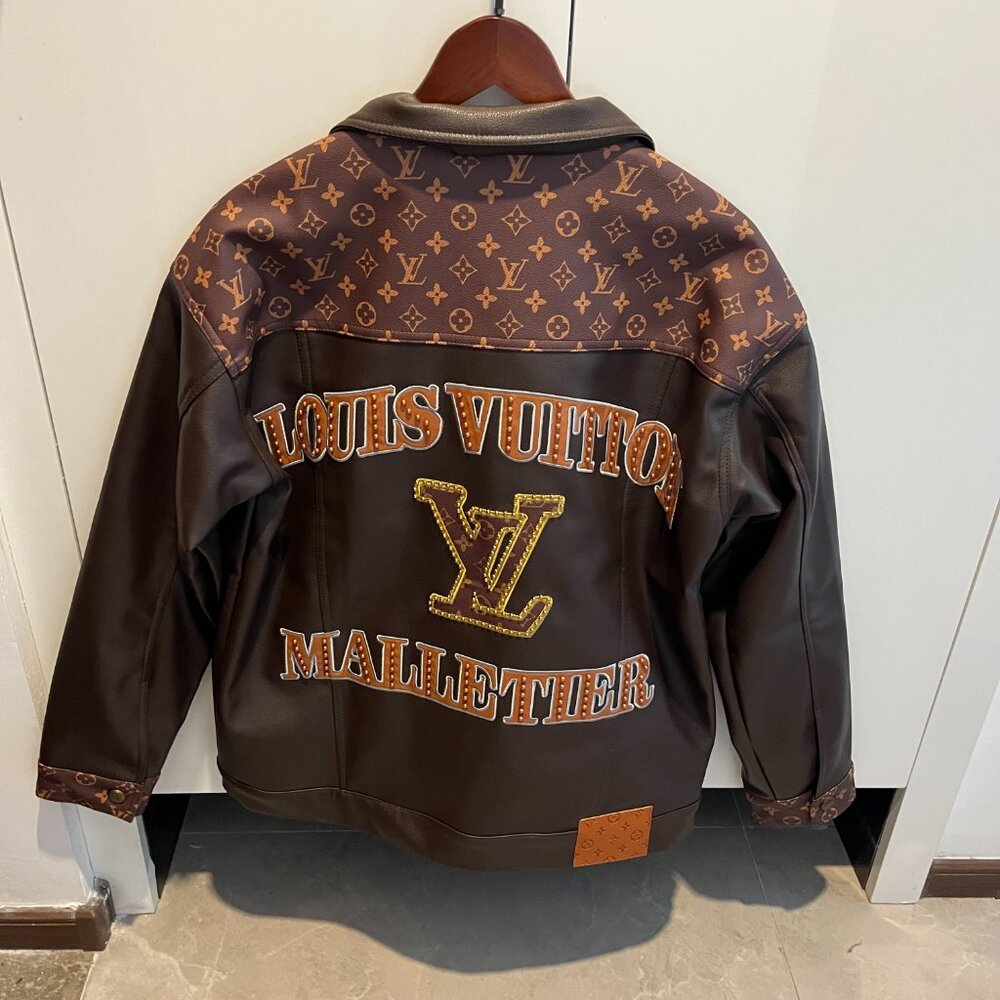 Louis Vuitton Brown Patchwork Leather Jacket - image 6